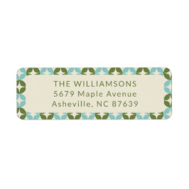 Etiqueta Endereço de devolução verde do meio século Mod Blu