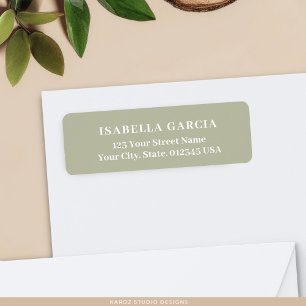 Etiqueta Endereço de Devolução Verde Simples Contemporâneo