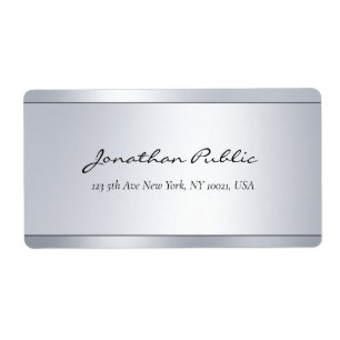 Etiqueta Endereço de Entrega do Modelo Silver Script Elegan