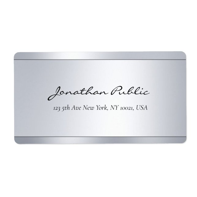 Etiqueta Endereço de Entrega do Modelo Silver Script Elegan (Frente)
