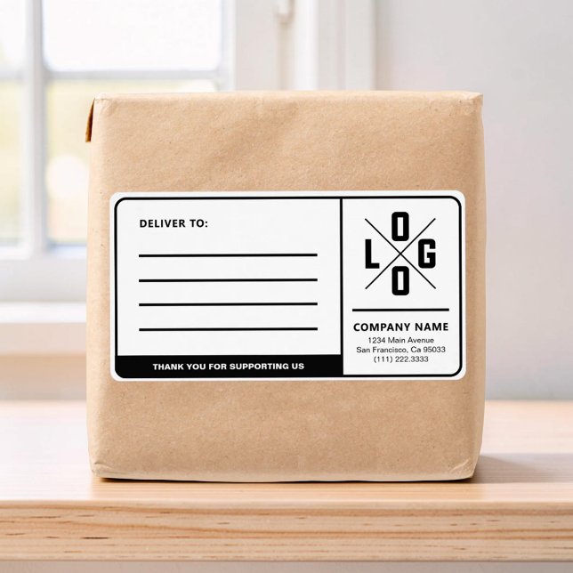 Etiqueta Endereço de Envio Comercial Personalizado com Logo (Criador carregado)
