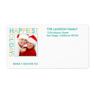 Etiqueta Endereço de envio de fotos da família Happiest Hol