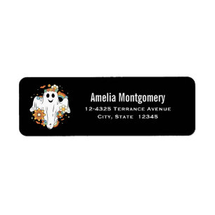 Etiqueta Endereço de Exibição de Hippie Retro do Fantasma F
