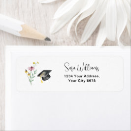 Etiqueta Endereço de Feliz Chapéu da Festa de formatura de