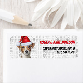 Etiqueta Endereço de Férias do Feriado do Cão de Natal Russ
