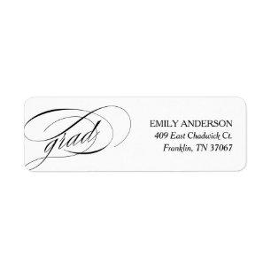 Etiqueta Endereço de Graduação de Tendy Calliografia Elegan