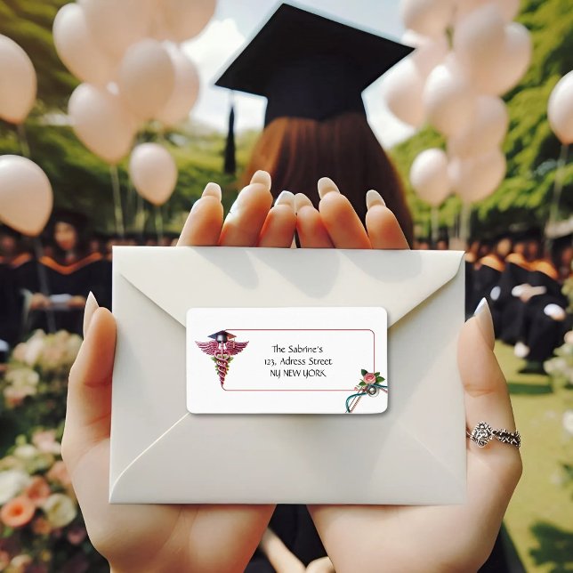 Etiqueta Endereço de Graduação do Estetoscópio de Estetoscó (Criador carregado)