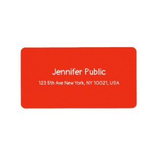 Etiqueta Endereço de Modelo de Red White Manuscrito de Nata