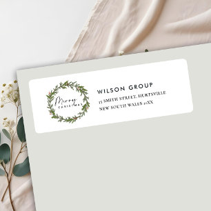 ETIQUETA ENDEREÇO DE NATAL DE WREATH HOLLY BERRY CORPORATE
