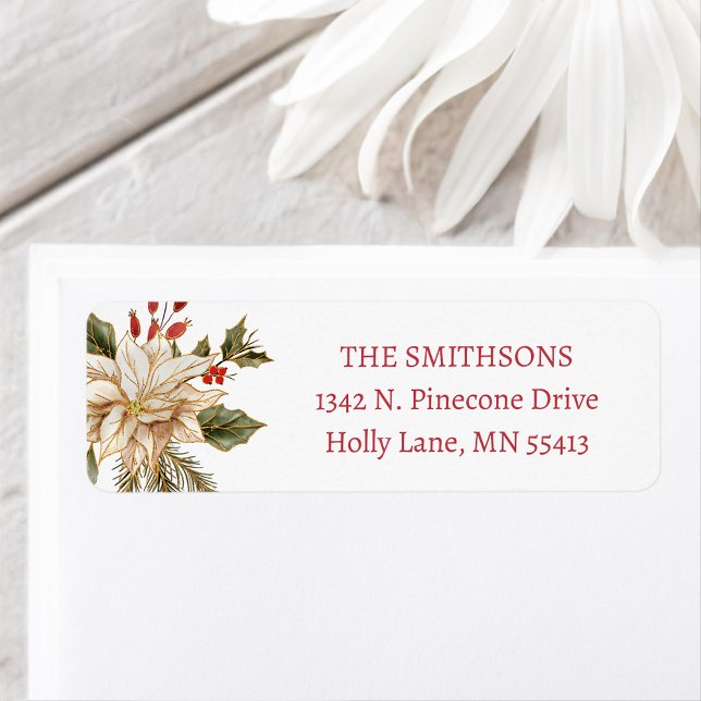 Etiqueta Endereço de Natal Floral de Férias (Criador carregado)