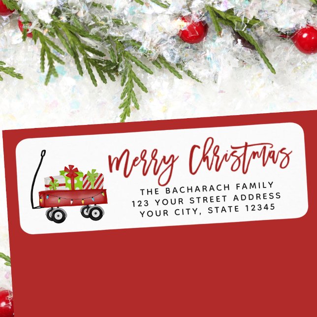 Etiqueta Endereço de Regresso de Natal de Férias Modernas (Modern Holiday Merry Christmas Return Address Label)