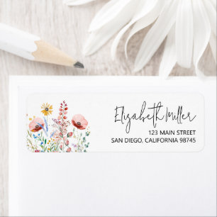 Etiqueta Endereço de Remessa de Flores Silvestres