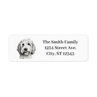 Etiqueta Endereço de Retorno da Família do Cachorro Golden 