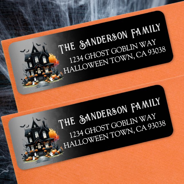 Etiqueta Endereço de Retorno da Festa de Halloween (Halloween Party Return Address label )