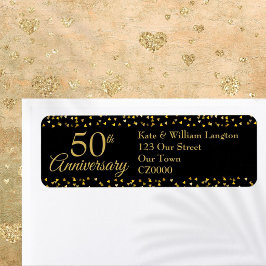 Etiqueta Endereço de Retorno de 50º Aniversário de Casament