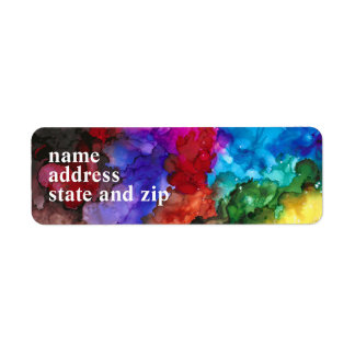 Etiqueta Endereço de retorno de arte original colorido, dur