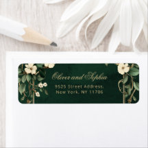 Endereço de Retorno de Casamento Art Nouveau Vinta