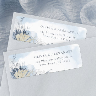 Etiqueta Endereço de Retorno de Casamento Boho Chic Praia C