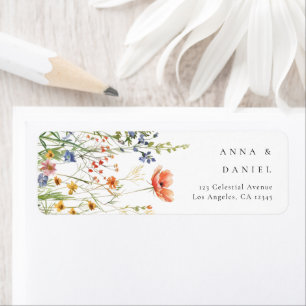 Etiqueta Endereço de Retorno de Casamento Boho Wildflower