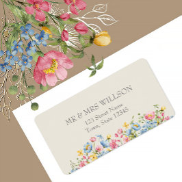 Etiqueta Endereço de Retorno de Casamento Boho Wildflower