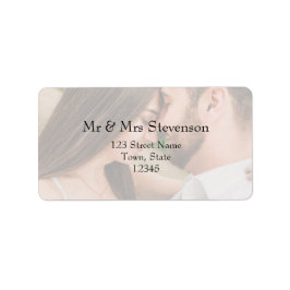 Etiqueta Endereço de Retorno de Casamento com Foto