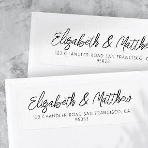 Etiqueta Endereço de retorno de casamento de chic moderno m