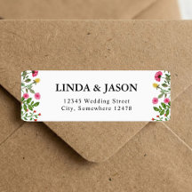 Endereço de Retorno de Casamento de Flor Silvestre