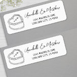 Etiqueta Endereço de Retorno de Casamento Desenhado à Mão c<br><div class="desc">Rótulo de Endereço de Retorno de Bolo Vintage para Casamento.</div>