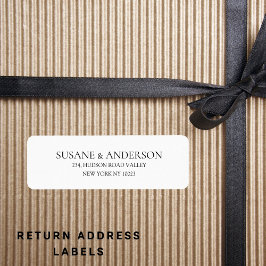 Etiqueta Endereço de retorno de casamento elegante e modern
