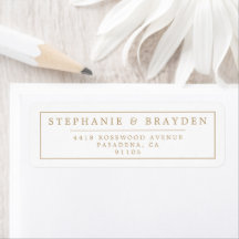 Endereço de Retorno de Casamento Elegante Minimali