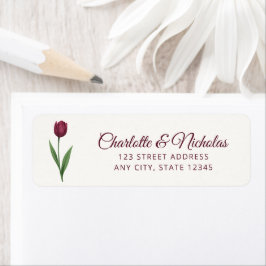 Etiqueta Endereço de Retorno de Casamento Elegante Script T