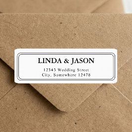 Etiqueta Endereço de Retorno de Casamento em Script Clássic