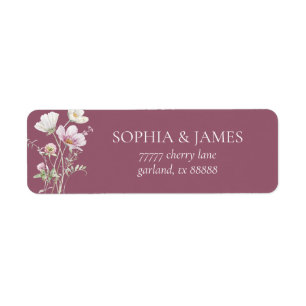 Etiqueta Endereço de Retorno de Casamento Floral de Flores