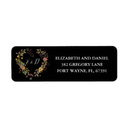 Etiqueta Endereço de Retorno de Casamento Floral Rústico Co