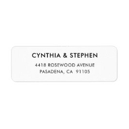 Etiqueta Endereço de Retorno de Casamento Moderno Elegante 