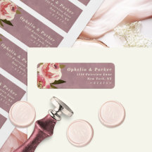 Endereço de Retorno de Casamento Ophelia Floral Ro