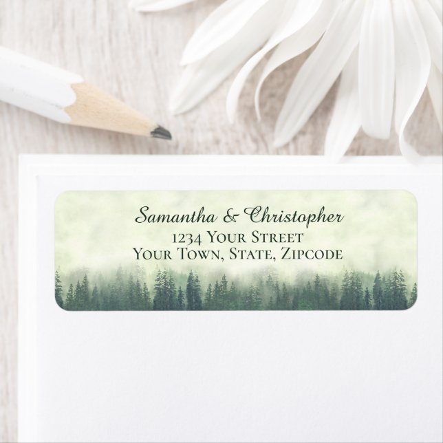 Etiqueta Endereço de Retorno de Casamento Pequeno Floresta  (Insitu)
