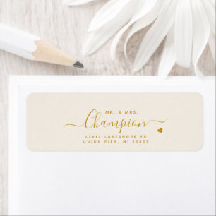 Etiqueta Endereço de Retorno de Casamento Roteiro Sr. & Sra
