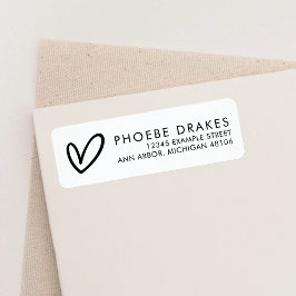 Etiqueta Endereço de Retorno de Chá de Bebê Preto e Branco