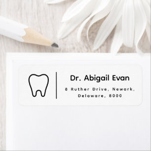 Etiqueta Endereço de Retorno de Clínica Dental do Ícone Den