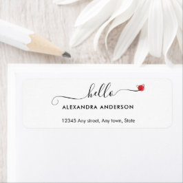 Etiqueta Endereço de Retorno de Coração de Olá do Script Mo