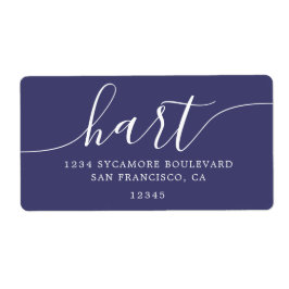 Etiqueta Endereço de Retorno de Família Azul Moderno da Mar