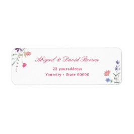 Etiqueta Endereço de Retorno de Flores Silvestres Elegantes