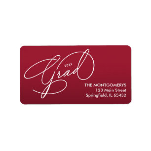 Etiqueta Endereço de Retorno de Formatura Vermelho Carmesim