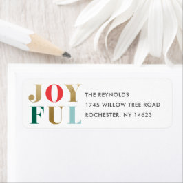 Etiqueta Endereço de Retorno de Natal Moderno e Alegre