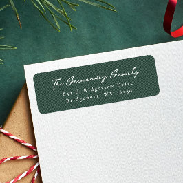 Etiqueta Endereço de retorno de Natal simples verde herring