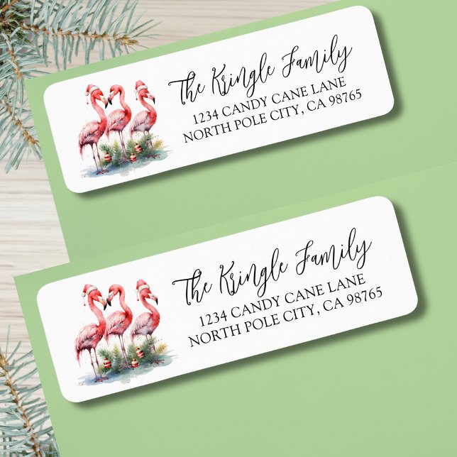 Etiqueta Endereço de Retorno de Natal Tropical (Tropical Christmas Return Address label )