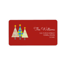 Endereço de Retorno de Natal Vermelho Retrô