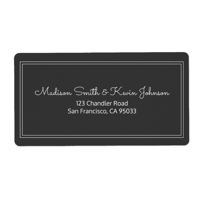 Etiqueta Endereço de Retorno de Script Cursivo Simples Mini (Frente)