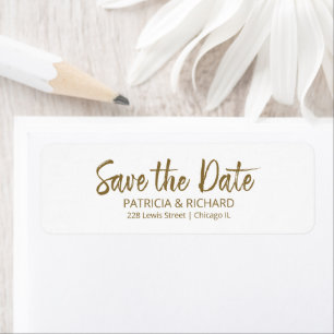 Etiqueta Endereço de Retorno do Casamento com Letra Brush S